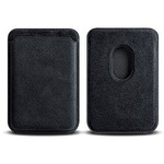 Portfel magnetyczny na karty Sancore Alcantara® oryginalna włoska tkanina zamszowa z magnesem MagSafe MagSafe Wallet do iPhone (Graphite Black)