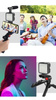 Zestaw Vlog Podcast YouTube do telefonu kamery aparatu lampa LED mikrofon uchwyt statyw pilot (Czarny) + adapter USB-C