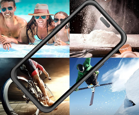Etui D-Pro 360° Waterproof Case IP68 obudowa wodoodporna wodoszczelna pancerna do iPhone 15 (Czarny)