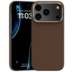 Etui D-Pro Carbon Kevlar® Air Slim Case 1500D MagSafe magnetyczna mocna cienka obudowa do Apple iPhone 17 Pro (Brązowy)