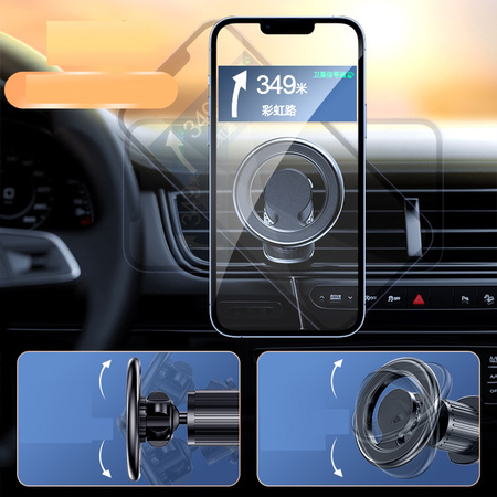 NOX 2in1 MagSafe Vent Car Holder uchwyt samochodowy do kratki i na kokpit do auta samochodu telefonu (Black)