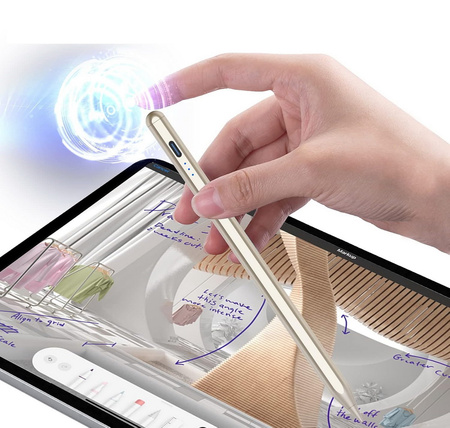 Rysik D-Pro Stylus Pen Pencil 2 Gen. Palm Rejection / Tilt Sensing precyzyjny do rysowania dla Apple iPad (2018-2025) iPad 6/7/8/9/10/11 iPad Mini 5/6/7 iPad Air 3/4/5/6/7/M2/M3 iPad Pro 11" 1/2/3/4/5/M4 iPad Pro 12.9" 3/4/5/6 iPad Pro 13" 7 M4 (Złoty)