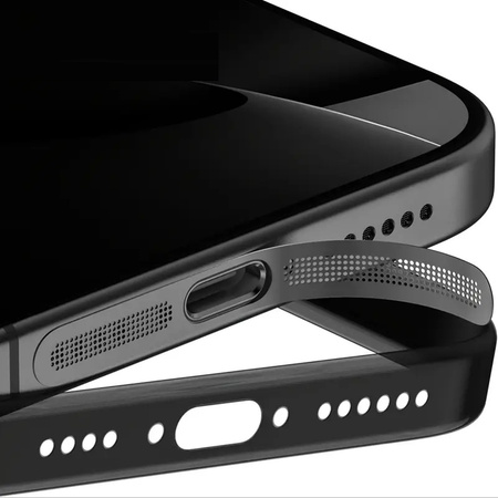 Siateczka ochronna Anti Dust Mesh membrana dolnego głośnika mikrofonu metalowa naklejka przeciwpyłowa do iPhone 12 13 14 15 16 (Czarny)