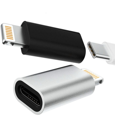 Adapter przejściówka USB-C Typ-C do Apple Lightning iPhone (Silver)