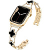 Bransoleta Glow VNC Clover Band  ozdobny pasek do Apple  Watch 38/40/41/42mm 1/2/3/4/5/6/7/8/9/10/SE (Złoty / Czarny)