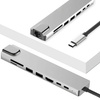Adapter Hub D-Pro 8w1 przejściówka rozdzielacz USB-C do HDMI 4K UHD / 2x USB Type-C PD / USB 3.0 / SD / TF / RJ45 LAN 100Mbps (Space Gray / Szary)