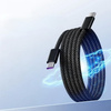 Kabel przewód magnetyczny USB-C do USB-C Type-C do szybkiego ładowania PD 66W nylonowy oplot samozwijający do Apple iPad mini/Air/Pro iPhone 15/16/17/Pro/Plus/Max 100cm 1m (Czarny)