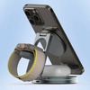 Ładowarka indukcyjna Qi2 MagSafe AluCircle Wireless Charger szybka bezprzewodowa magnetyczna aluminiowa stacja do ładowania Apple Watch / iPhone / AirPods (Space Gray / Szary)