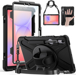Etui D-Pro 360 Armor Strap Case obudowa pancerna z uchwytem na rękę i paskiem na ramię z wbudowaną folią na ekran do Samsung Galaxy Tab S10 FE 10.9" (SM-X520 / SM-X526) 2025