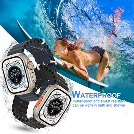 Pasek opaska sportowa D-Pro Ocean Loop do zegarka Apple Watch 4/5/6/7/8/9/10/11/SE/Ultra 1/2/3 44/45/49mm (Czarny)