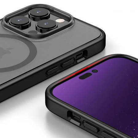 Etui D-Pro Matte Hybrid MagSafe Case obudowa magnetyczna iPhone 12/ 12 Pro (Czarny)
