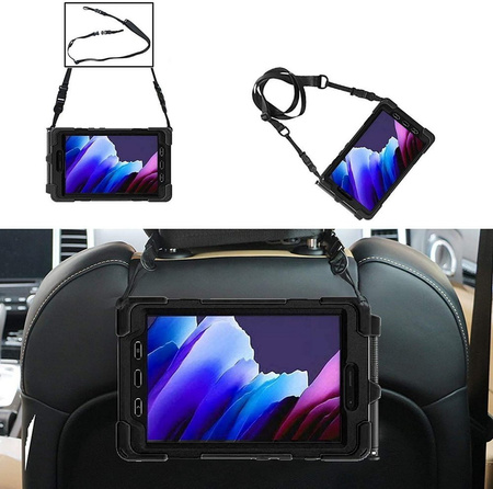 Zestaw D-Pro 360 Armor Strap Case etui pancerne z uchwytem na rękę i paskiem na ramię do Samsung Galaxy Tab Active 5 (X300/X306B) 2024 + szkło ochronne