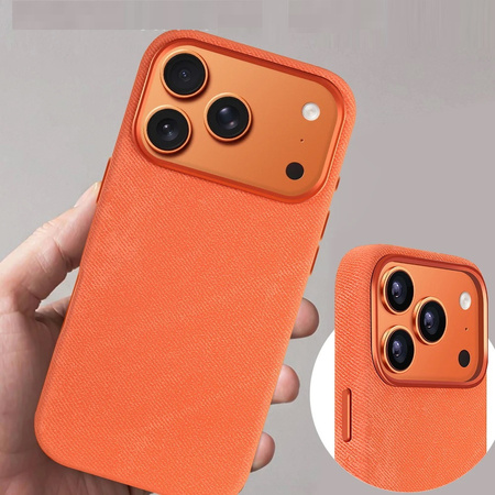 D-Pro Micro Velvet Fabric MagSafe etui materiałowe magnetyczne do Apple iPhone 17 Pro (Brązowy)