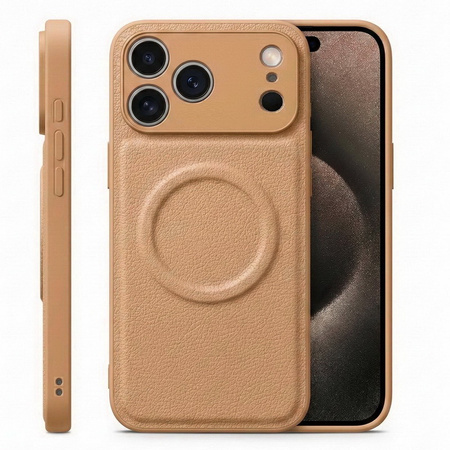 Etui D-Pro Vegan Leather MagSafe Case obudowa magnetyczna iPhone 17 Pro (Srebrny)