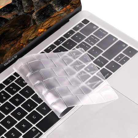 Osłona silikonowa nakładka na klawiaturę do Apple do MacBook Pro 14/Pro 16 M1/M2/M3/M4/M5 (2021-2025) / Air 13/Air 15 M2/M3/M4 (2022-2025) (EU) (Przezroczysty)