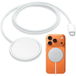 Ładowarka indukcyjna 25W bezprzewodowa USB-C PD w nylonowym oplocie magnetyczna do MagSafe iPhone AirPods 100cm 1m (Biała)