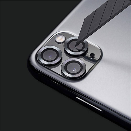 Zestaw Eagle Eye Lens szkło + metalowa ramka na tylną kamerę aparat do iPhone 12 Pro (3 szt.) (Gold)	