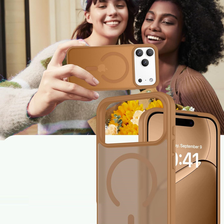 Etui D-Pro Matte Hybrid MagSafe Case obudowa magnetyczna iPhone 17 Pro (Brązowy)