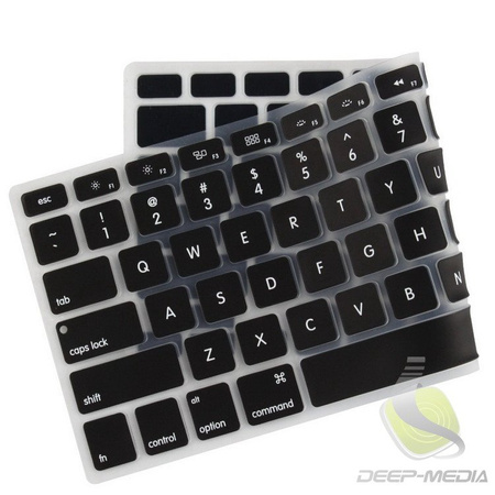 Nakładka osłona silikon na klawiaturę Apple MacBook Air 13 A1369 A1466 / MacBook Pro 13 A1286 A1425 A1502 / Pro 15 A1286 A1398 (Layout USA) (Black)