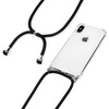 Etui D-Pro Crossbody TPU etui na sznurku z paskiem na ramię do iPhone XR (Czarny)