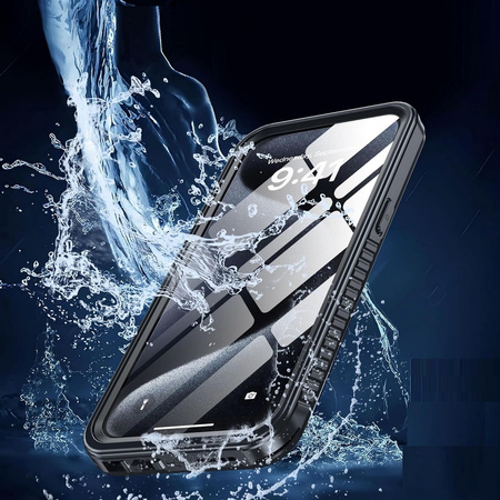 Etui D-Pro 360° Waterproof Case IP68 obudowa wodoodporna wodoszczelna pancerna do iPhone 15 Pro (Czarny)