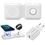 Ładowarka Fold Duo Q500 do MagSafe iPhone / Apple Watch / AirPods (White)