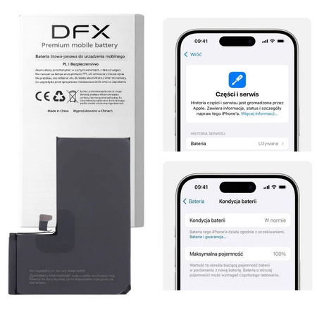 Bateria A2866 akumulator Li-ion 3200mAh Diagnosable z możliwością przypisania jako oryginał do Apple iPhone 14 Pro (Calibrated Used)