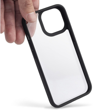 Etui D-Pro Crystal Hybrid obudowa hybrydowa mocna z czarną ramką do iPhone 13 Pro (Przezroczysty/Czarny)