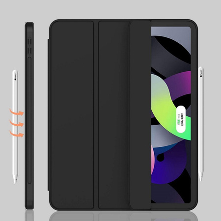 Etui D-Pro Smart Cover Case pokrowiec obudowa z klapką + rysik Stylus Pen Pencil 2 Gen. do iPad Pro 10 Gen. (2022) / 11 Gen. (2025) (Czarny)