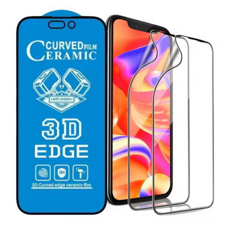 Szkło hybrydowe XHD 3D Edge Ceramic Film folia ceramiczna niepękająca na ekran do iPhone 13/13 Pro/14/16e (Clear)