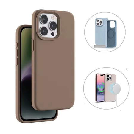 Etui D-Pro Velvet MagSafe Case obudowa magnetyczna z mikrofibrą do iPhone 13/14 (Brązowy)