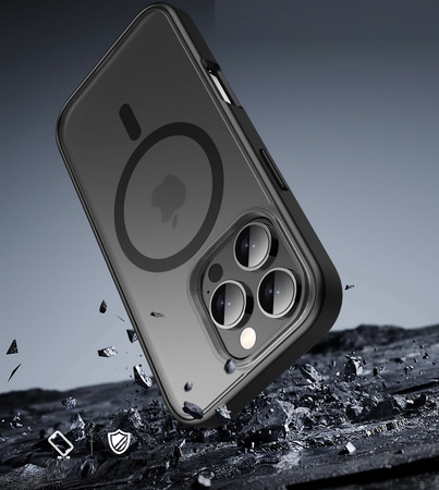 Etui D-Pro Matte Hybrid MagSafe Case obudowa magnetyczna iPhone 16 Pro Max (Czarny)