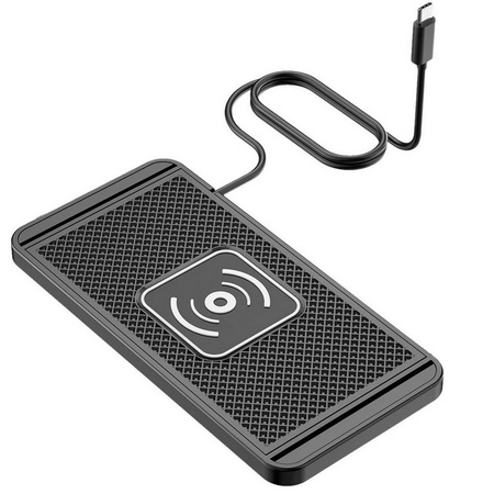 Ładowarka indukcyjna D-Pro D10 20W QI Wireless Charging Pad bezprzewodowa mata ładująca antypoślizgowa samochodowa (Czarny)