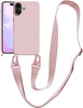 Etui D-Pro Crossbody XL obudowa pasek smycz zawieszka na ramię szyję iPhone 16e (Różowy)