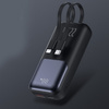 Power Bank D-Pro Dual Cable LED 2x kabel USB-C + Lightning szybkie ładowanie 22.5W QC 3.0 PD 10000mAh (Czarny)