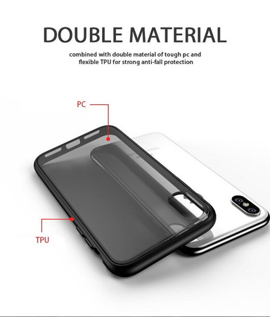 D-Pro Matte Hybrid Case Etui Obudowa iPhone X/XS (Black)