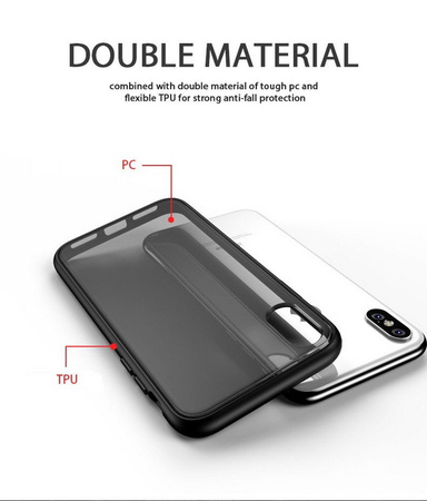 Etui D-Pro Matte Hybrid obudowa matowa do iPhone XS Max (Czarny)