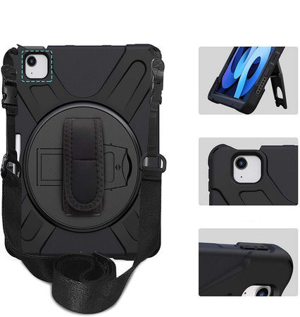 D-Pro 360 Armor Strap Case etui pancerne z uchwytem na rękę i paskiem na ramię iPad Pro 12.9 (2018/2020/2021/2022) / Air 13 M2/M3 (2024/2025)