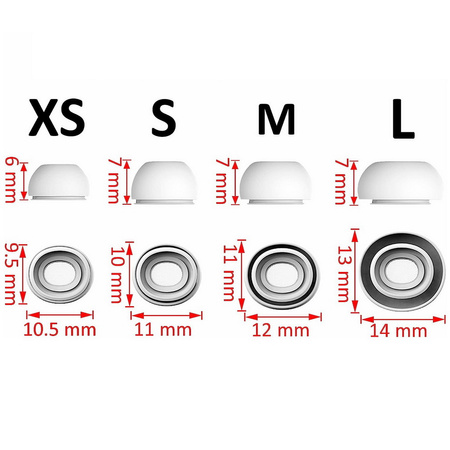 Ear Tips silikonowe gumki wkładki douszne do słuchawek Apple AirPods Pro 1/2 rozmiar XS (bardzo mały) (2 szt.)