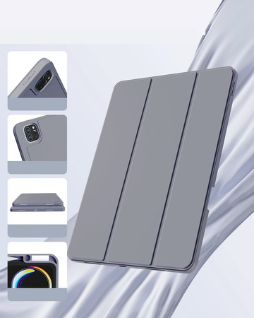 Etui D-Pro Smart Cover Case pokrowiec obudowa z klapką z uchwytem na rysik do Apple iPad Pro 11" 5 Gen. M4 (2024) / 6 Gen. M5 (2025) (Fioletowy)