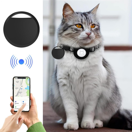 Lokalizator Bluetooth GPS SmartTag AT1 dla samochodu roweru torby kluczy psa kota do aplikacji "Znajdź" Apple Find My MFi Made For iPhone (Czarny)