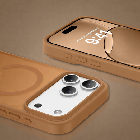 Etui D-Pro Matte Hybrid MagSafe Case obudowa magnetyczna iPhone 17 Pro Max (Brązowy)