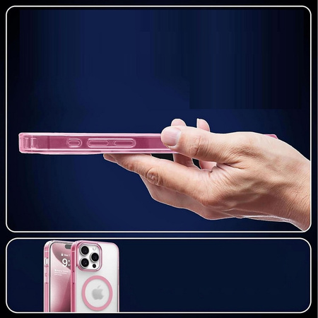 Etui D-Pro Clear Matte Hybrid MagSafe Case obudowa magnetyczna do iPhone 16 (Różowa)