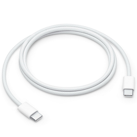 Kabel przewód Apple A2795 60W Nylon USB-C do USB-C Typ-C w nylonowym oplocie do szybkiego ładowania iPad iPhone 100cm 1m MW493ZM/A (Oryginalny, Bulk)