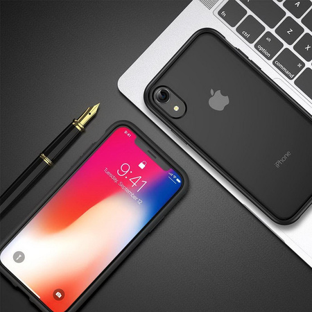 D-Pro Matte Hybrid Case Etui Obudowa iPhone XR (Frosted Black)