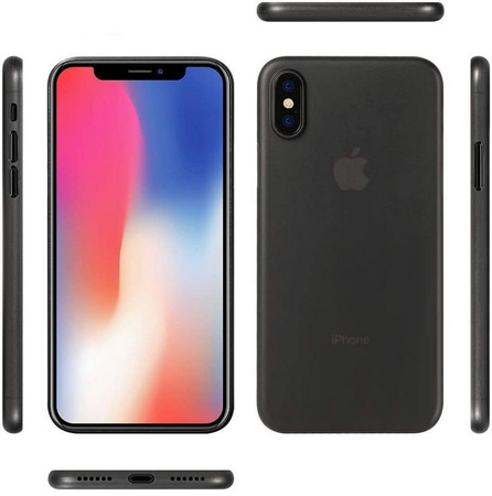 Etui D-Pro Air PP Case 0.4mm ultra cienkie najcieńsze minimalistyczne matowe iPhone XS Max (Czarny)