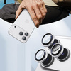 3x Szkło na aparat kamerę AR+AF antyrefleksyjna szybka ochronna z metalowym ringiem z aplikatorem do Apple iPhone 17 Pro / 17 Pro Max (Silver / Srebrny)