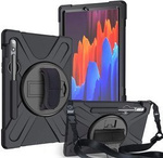 D-Pro 360 Armor Strap Case etui pancerne z uchwytem na rękę i paskiem na ramię do Samsung Galaxy Tab S7/S8/S9/S9 FE 11"