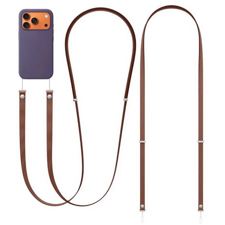 Pasek smycz na ramię Crossbody Magnetic Strap magnetyczna smycz sznurek zawieszka na ramię szyję zaczep do etui telefonu iPhone (Sienna / Brązowy)