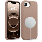 Etui D-Pro Velvet MagSafe Case obudowa magnetyczna z mikrofibrą do iPhone 16e (Brązowy)